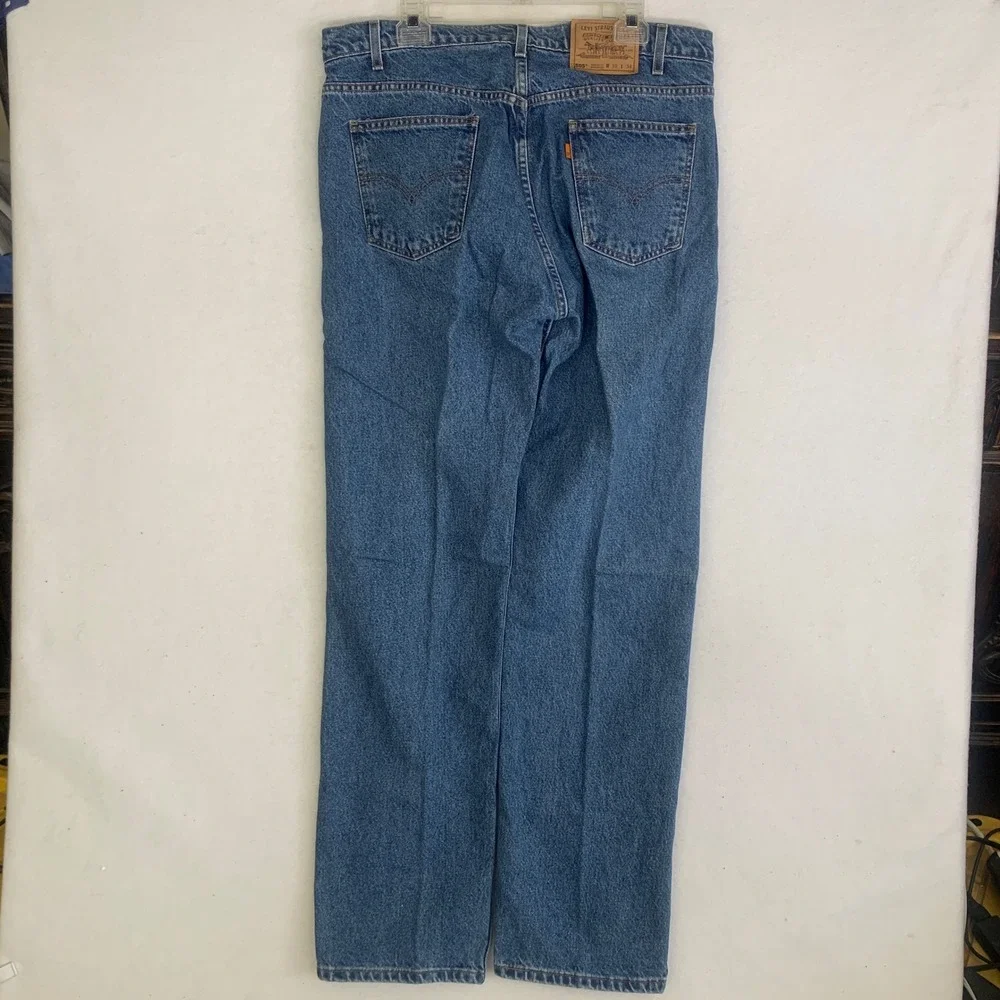 Vintage Levis 505 Orange Tab Jeans Mens 38x34 Blue 90s Regular Fit Straight Leg